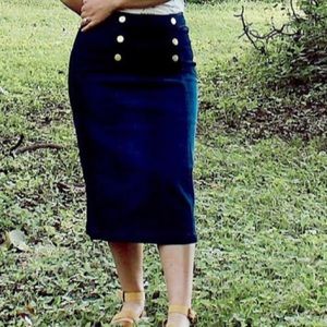 NWT Modest Poppy Mable Denim Skirt